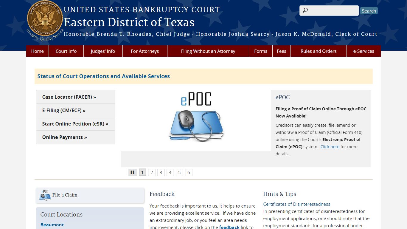 Eastern District of Texas | United States Bankruptcy Court